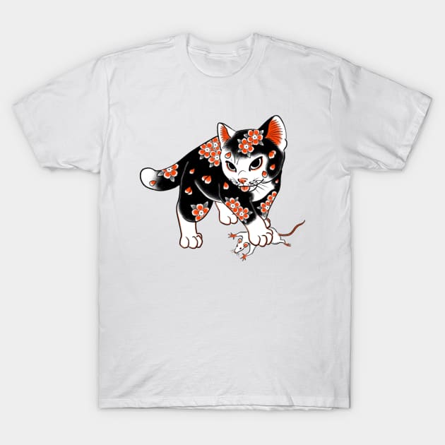 Tattoed cat T-Shirt by Kim Shu